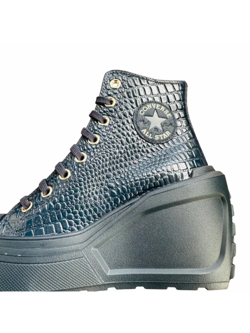 ✨Converse Chuck 70 De Luxe Wedge Platform Leather Sz 7 Women Shoes Blue A10037C